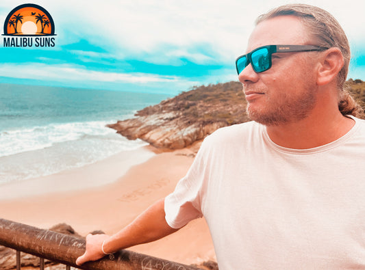 MALIBU SUNS® Polarized Driving Suns, UV protection, scratch resistant with wooden frame.