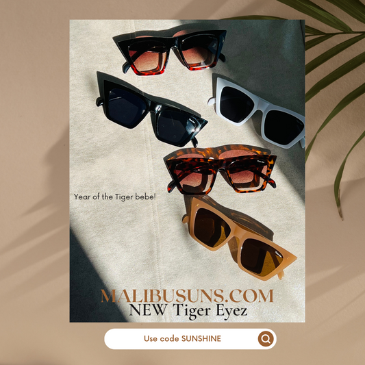 SOLD OUT. Malibu Suns® Tiger Eyez! UV protection, easy ALL-day wear!